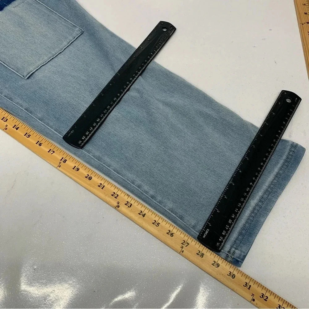 Logo Lori Goldstein Jeans Woman 14 Tall Knit Pull On Straight Pockets Stretch - Picture 10 of 14